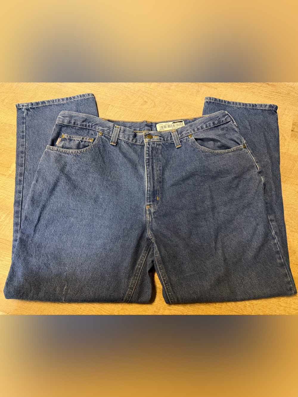 Carhartt Men's Dark Blue Relaxed Fit Denim Jeans